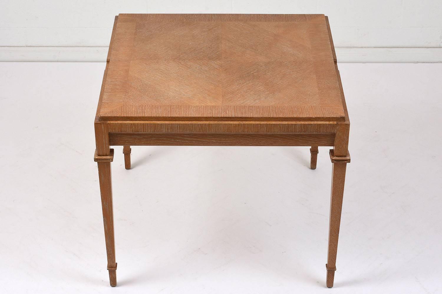Carved Mid-Century Modern Style Game Table