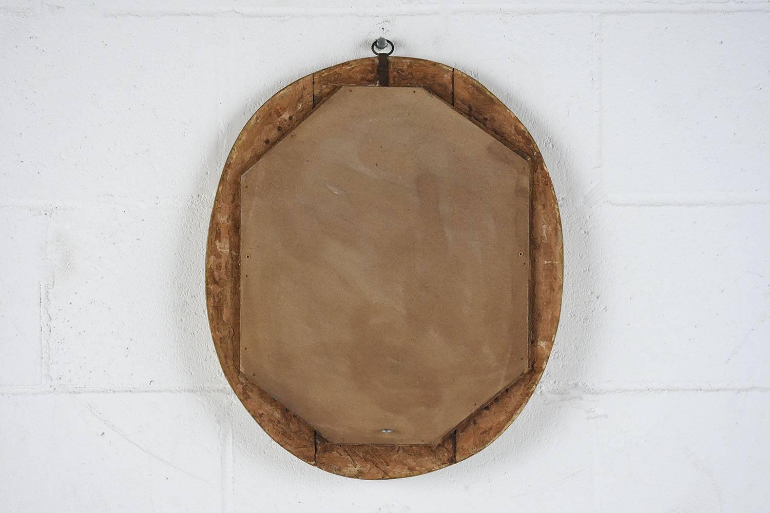 French Oval Giltwood Mirror In Excellent Condition In Los Angeles, CA