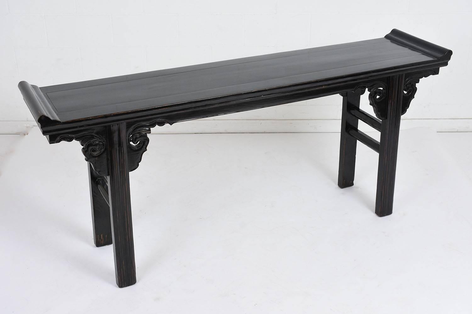 Chinoiserie Vintage Chinese Ebonized Altar Table
