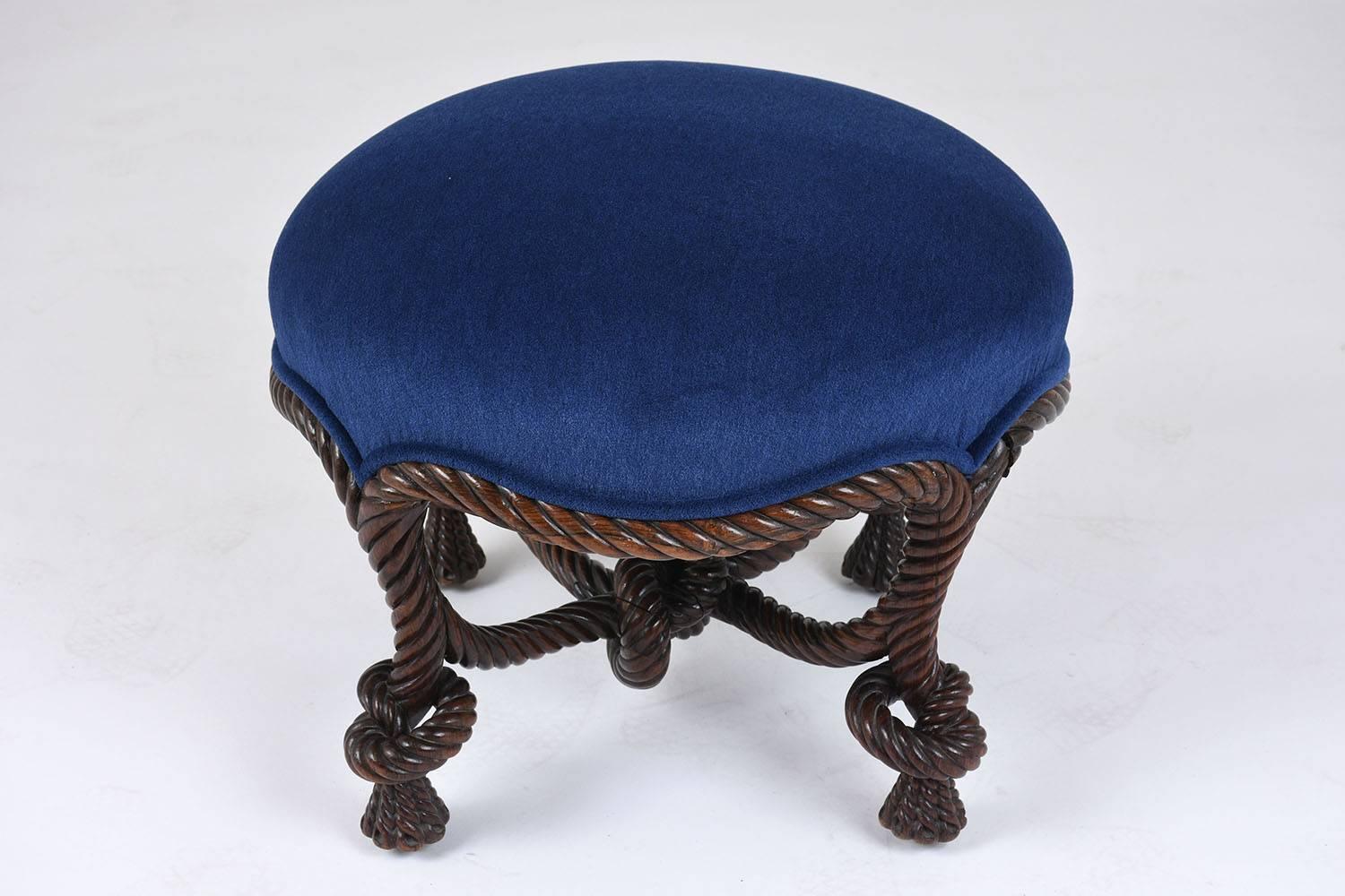 Carved Mid-19th Century Louis XVI style Ottoman or Stool