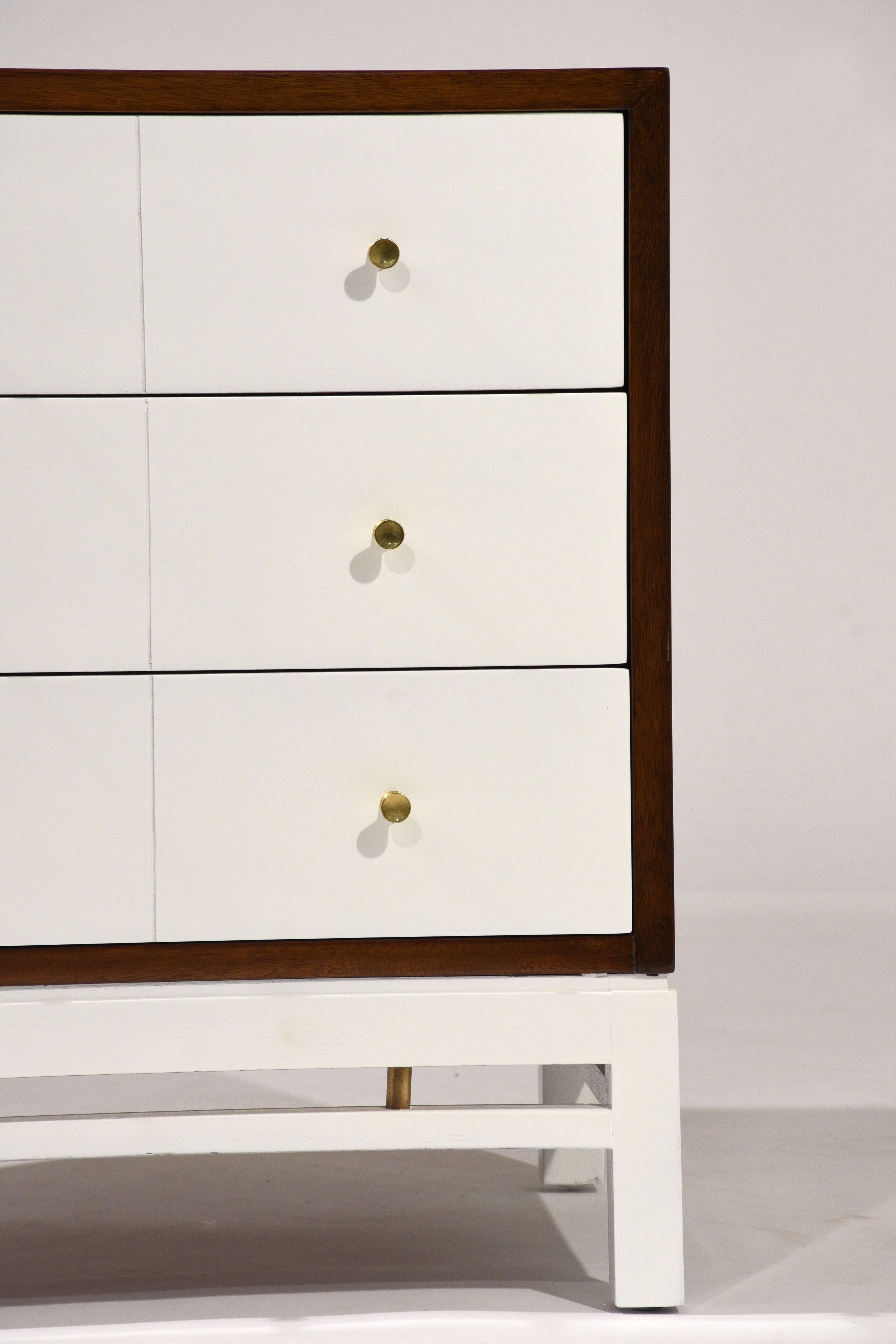 Brass Pair of Mid-Century Modern Style Nightstands by Paul McCobb