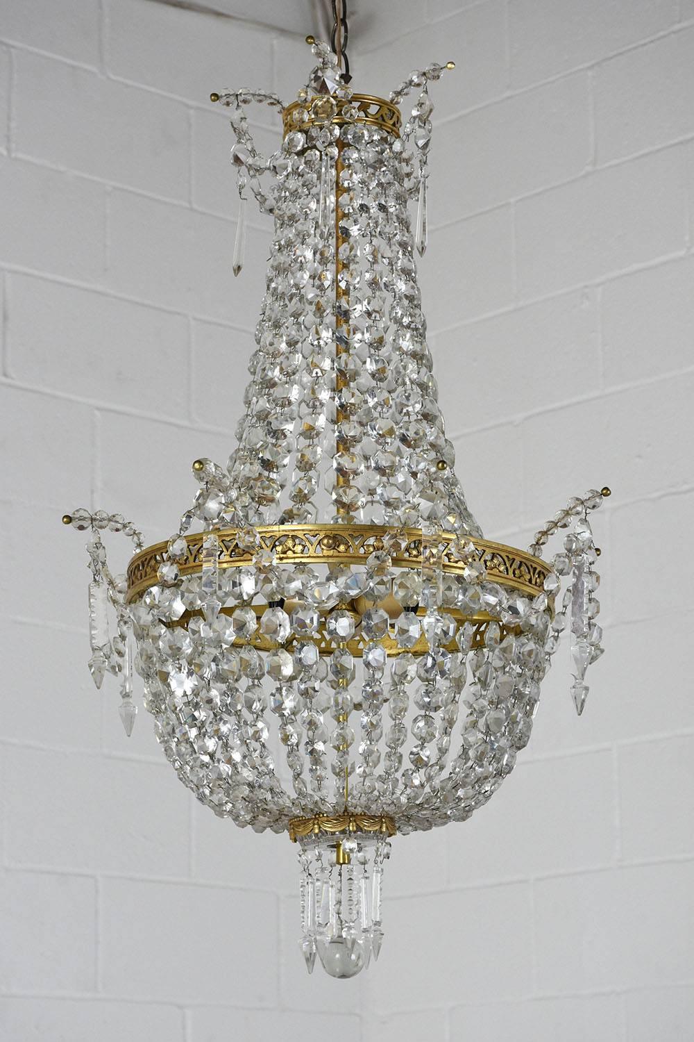 crystal basket chandelier
