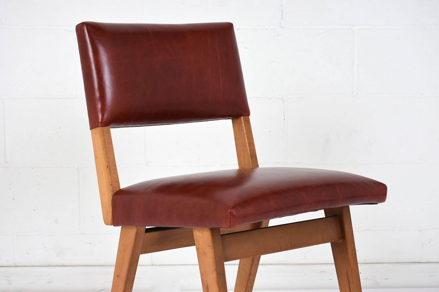 Wood Set of Six Mid-Century Modern-Style Dining Chairs