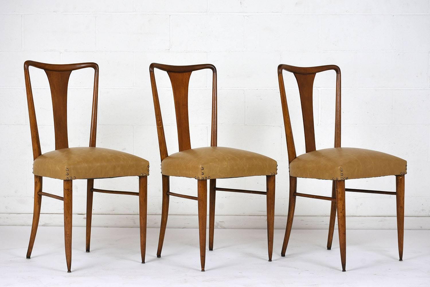 Carved Set of Six Modern-Style Dining Chairs