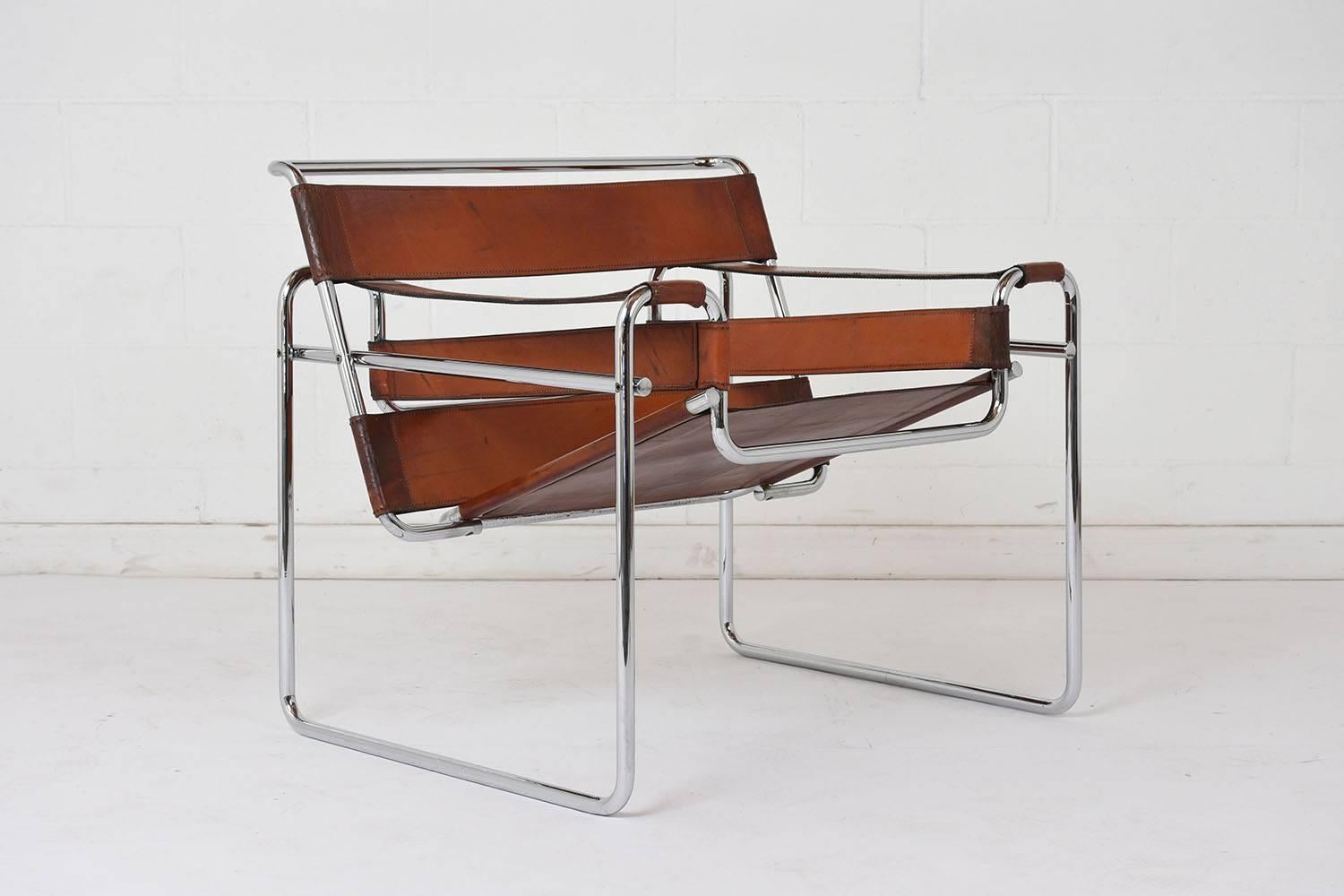 Steel Pair of Marcel Breuer Wassily Lounge Chairs