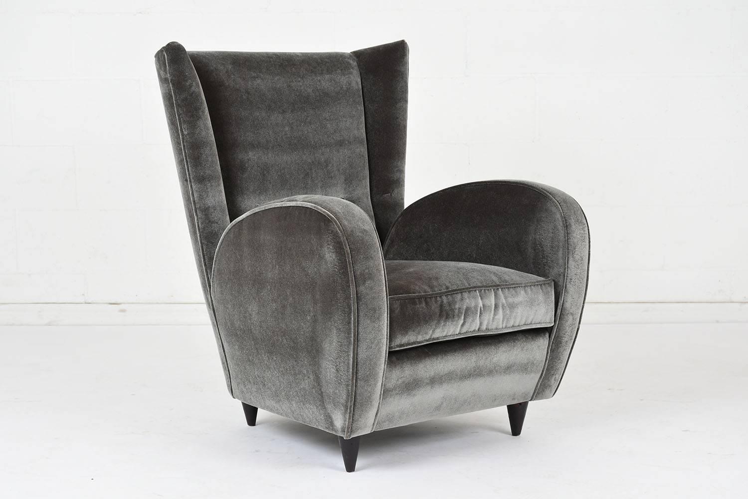 Mohair Pair of Paolo Buffa Lounge Chairs