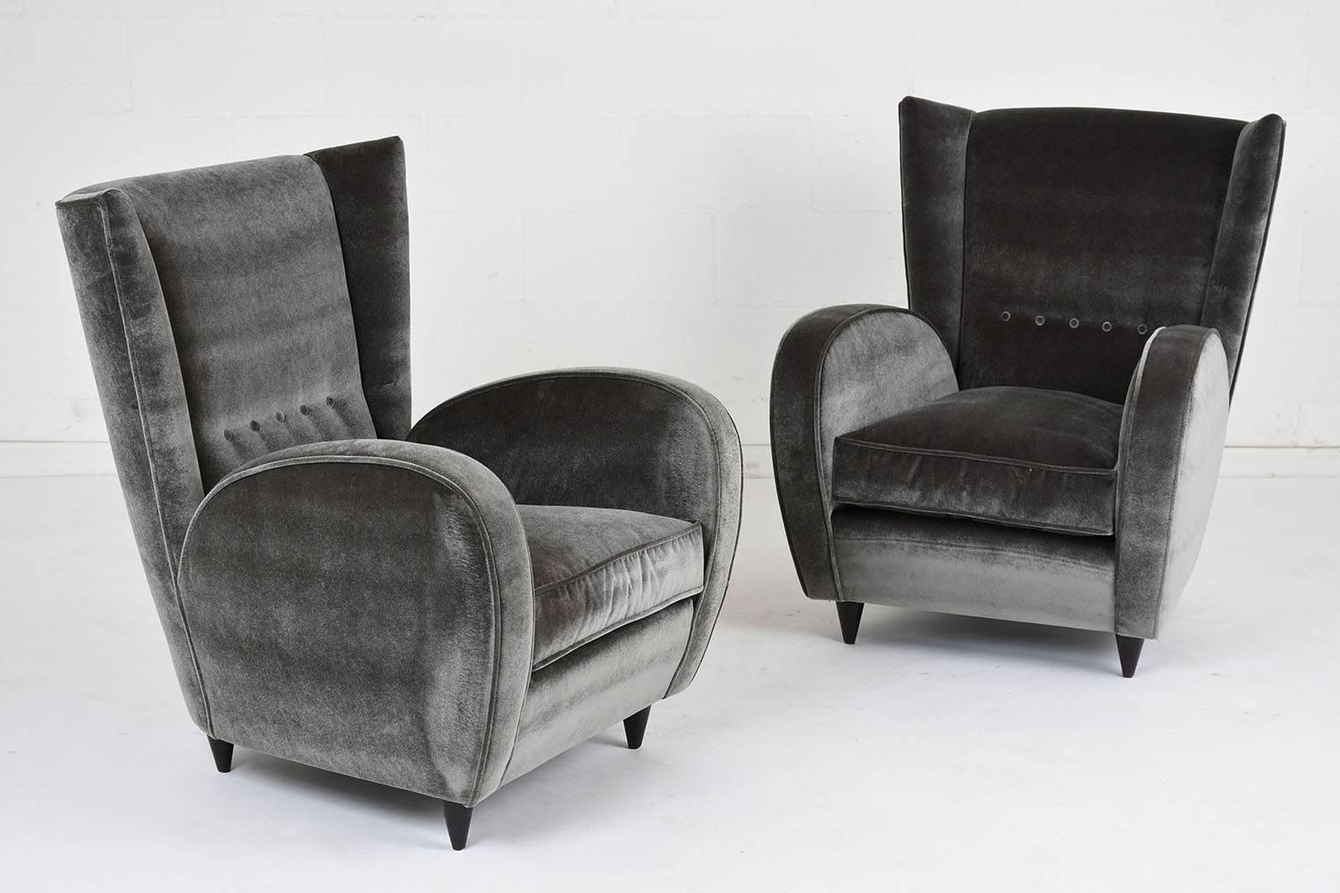 Italian Pair of Paolo Buffa Lounge Chairs