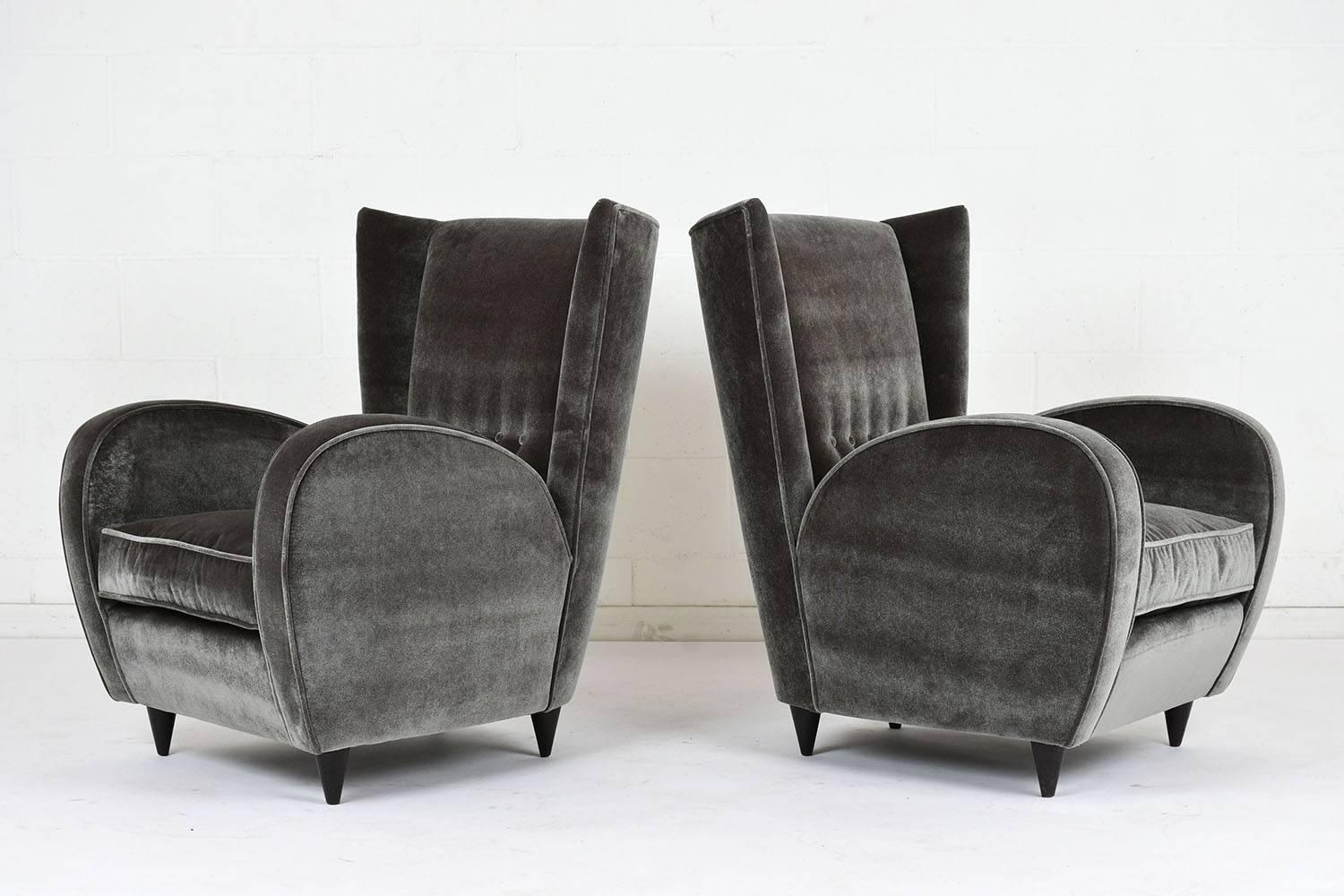 Carved Pair of Paolo Buffa Lounge Chairs