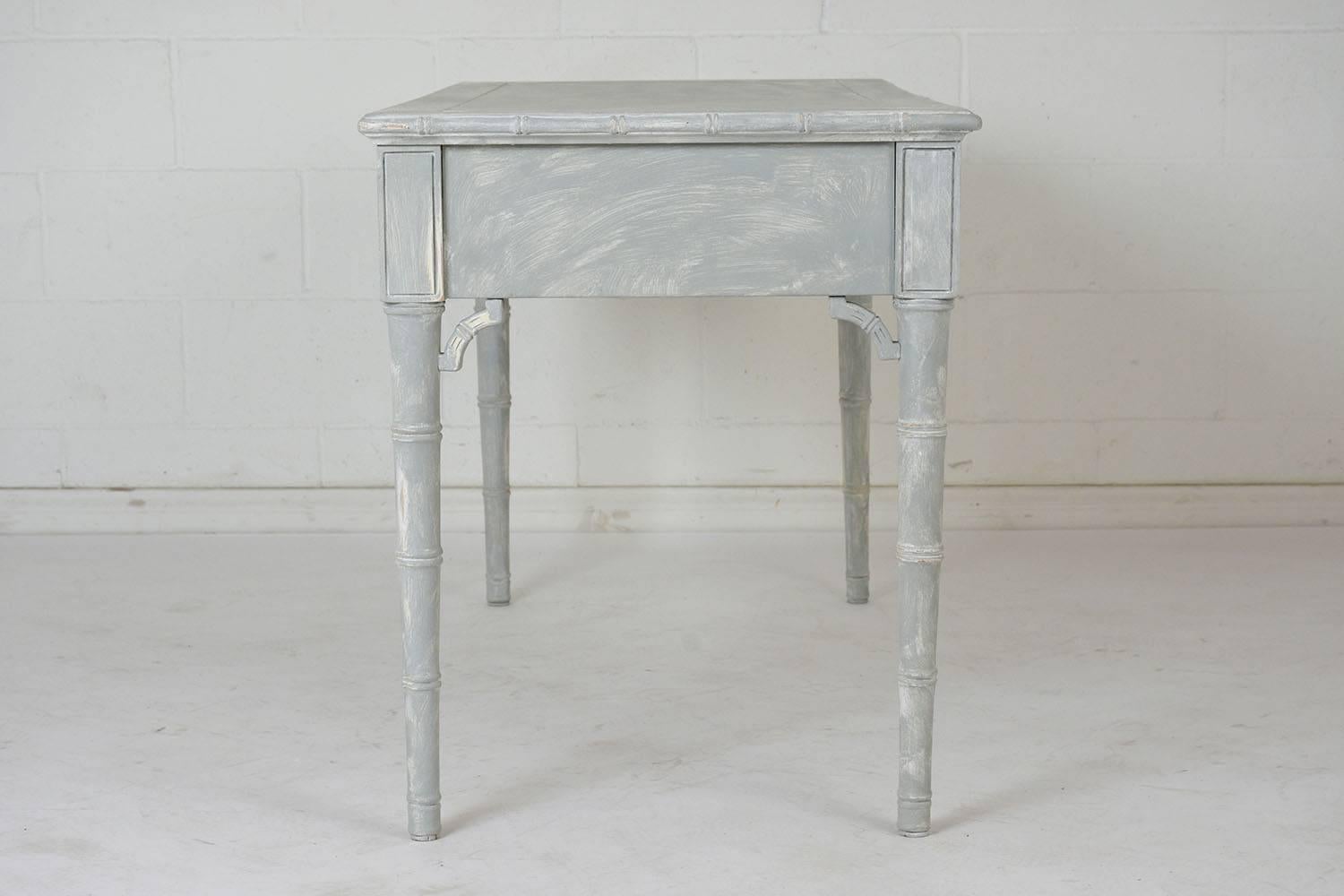 20th Century Faux Painted Bamboo Desk