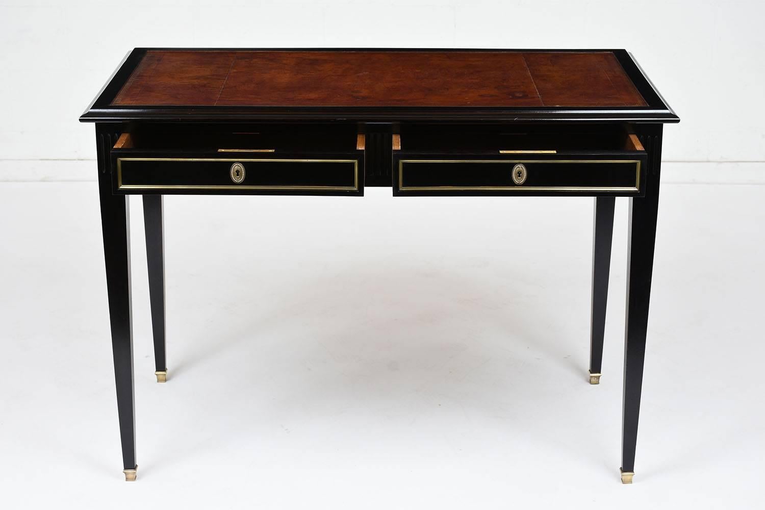 Antique French Louis XVI-Style Mahogany Desk In Excellent Condition In Los Angeles, CA