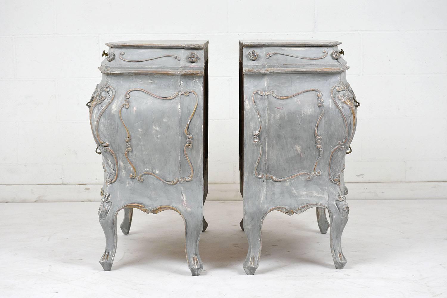 Brass Pair of Louis XV Style Commodes