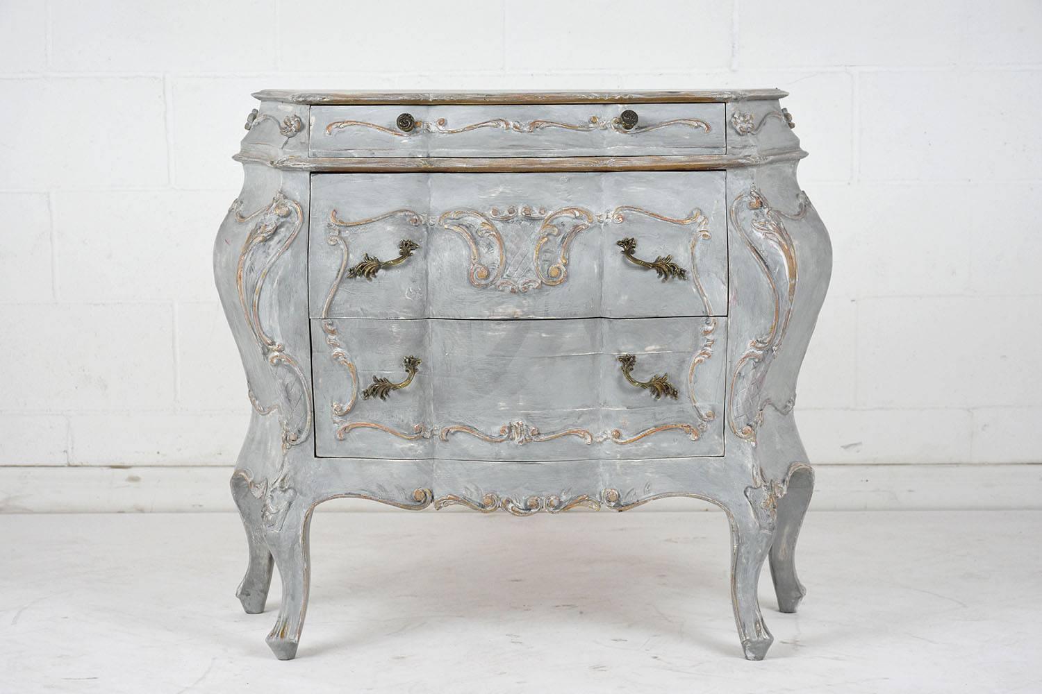 Carved Pair of Louis XV Style Commodes