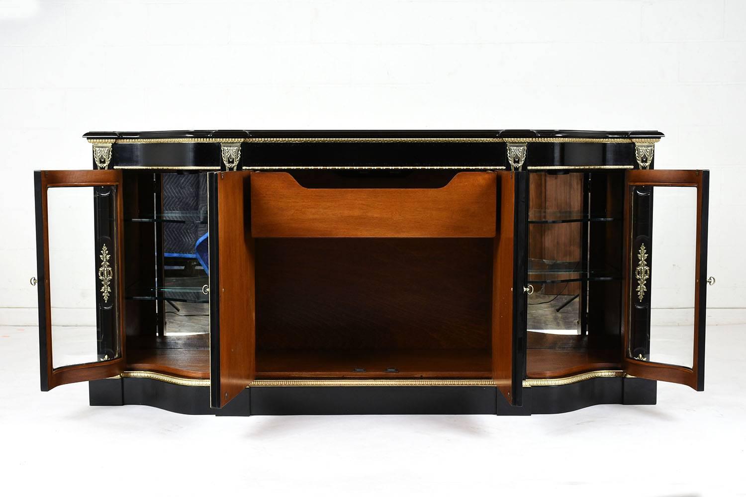 Carved Louis XVI Style Ebonized Buffet