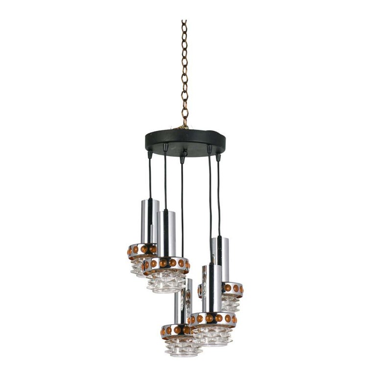 Chrome Glass Modern Hanging Chandelier For At 1stdibs Chrome Glass Modern Hanging Chandelier For