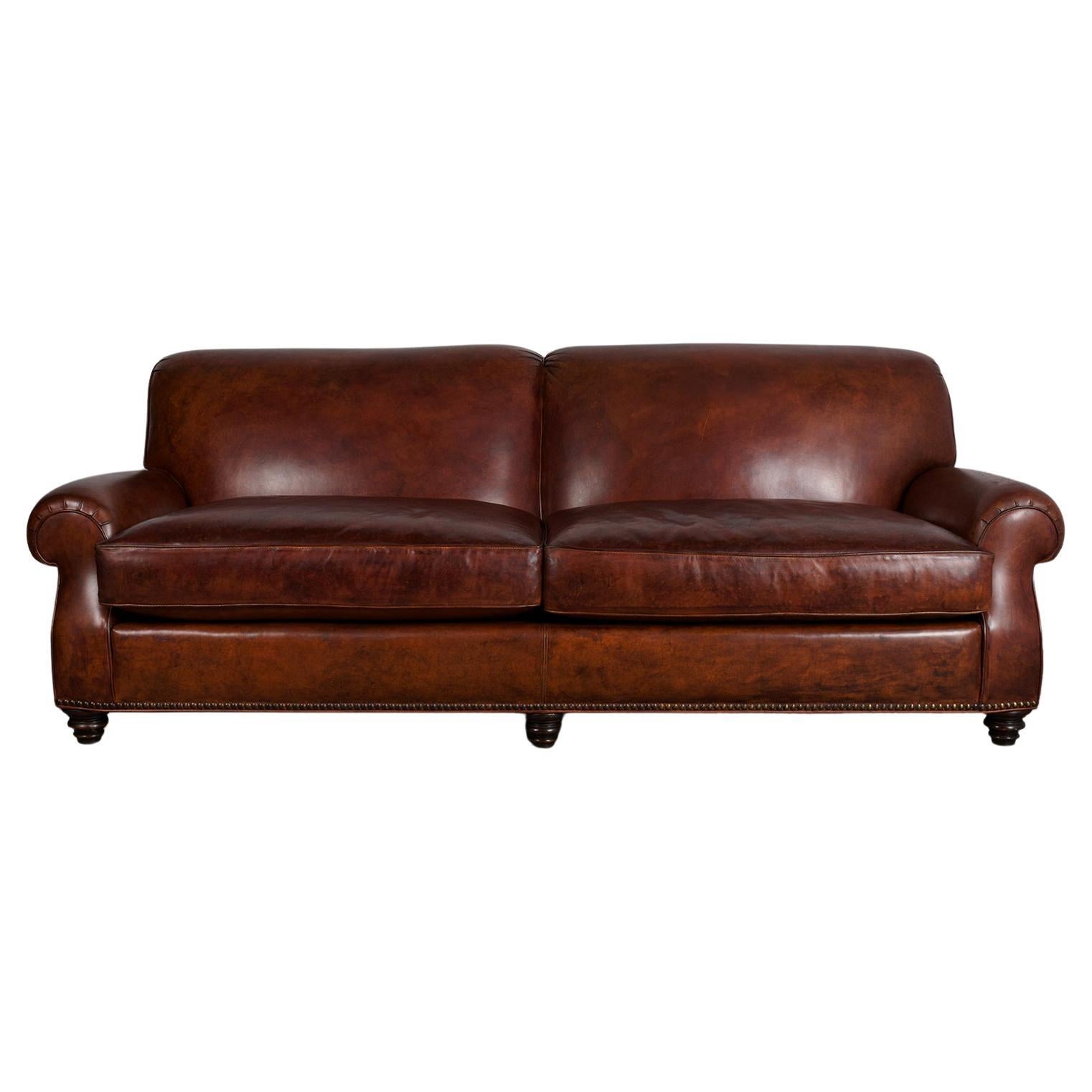 Art Deco Leather Sofa