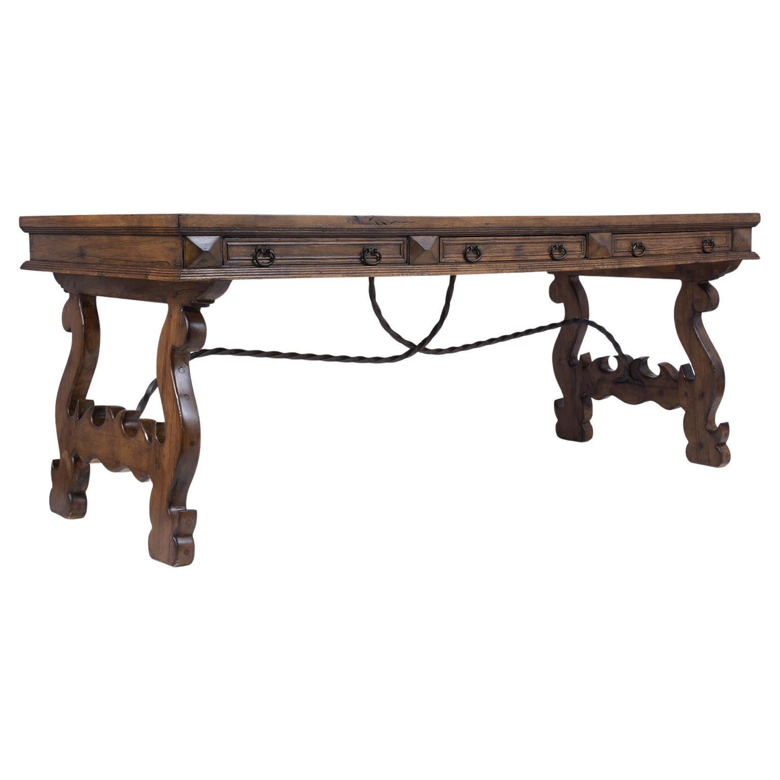 Vintage Spanish Colonial Oak Dining Table