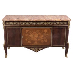 French Antique 19th Century Marble Top Louis XVI Commode
