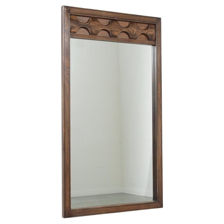 1960s Brutalist Mid-Century Modern Wall Mirror: A Timeless Decorative Piece For Sale