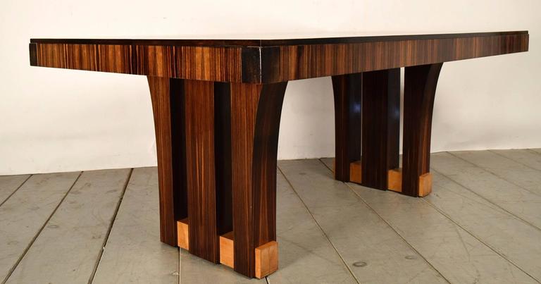 French Macassar Dining Table For At 1stdibs This Beautiful French Art Deco Style Dining Table Is Made Of Macassar Wood The