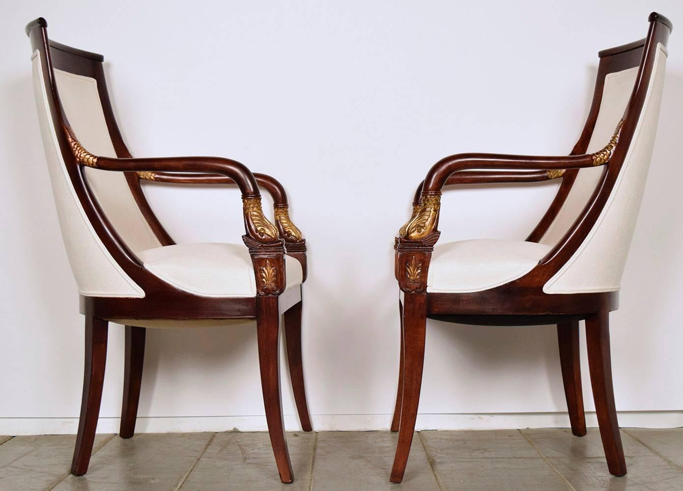 Set of 12 Dining Mahogany Chairs Regency-Style 1