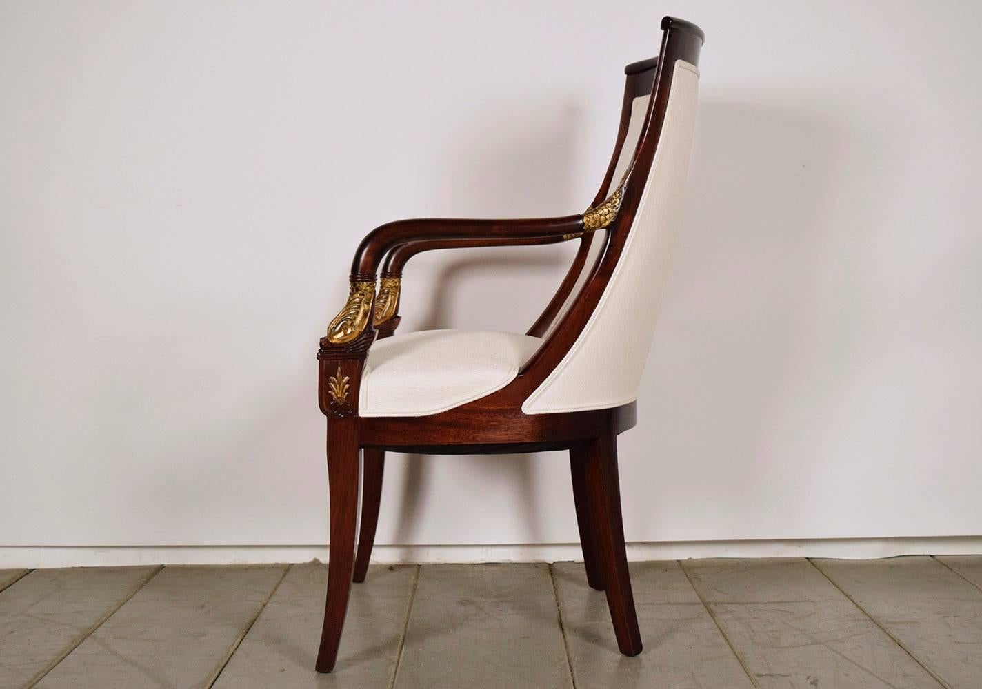 20th Century Set of 12 Dining Mahogany Chairs Regency-Style
