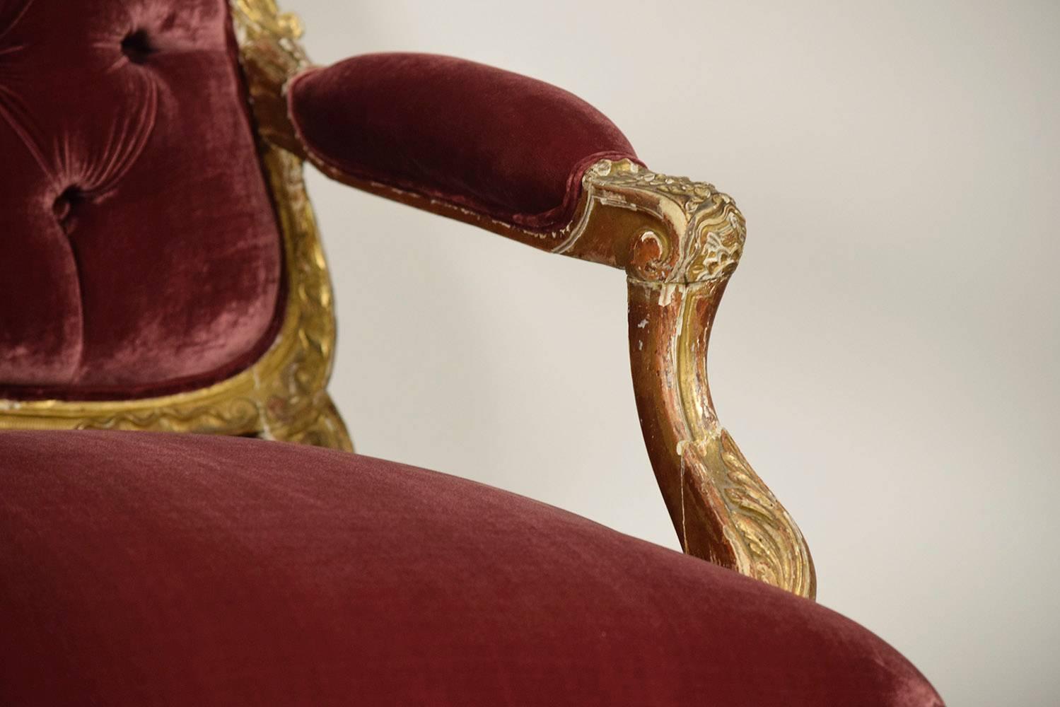 Antique Louis XV Gilt Sofa 1