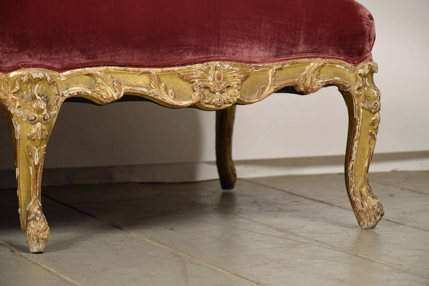 18th Century Antique Louis XV Gilt Sofa