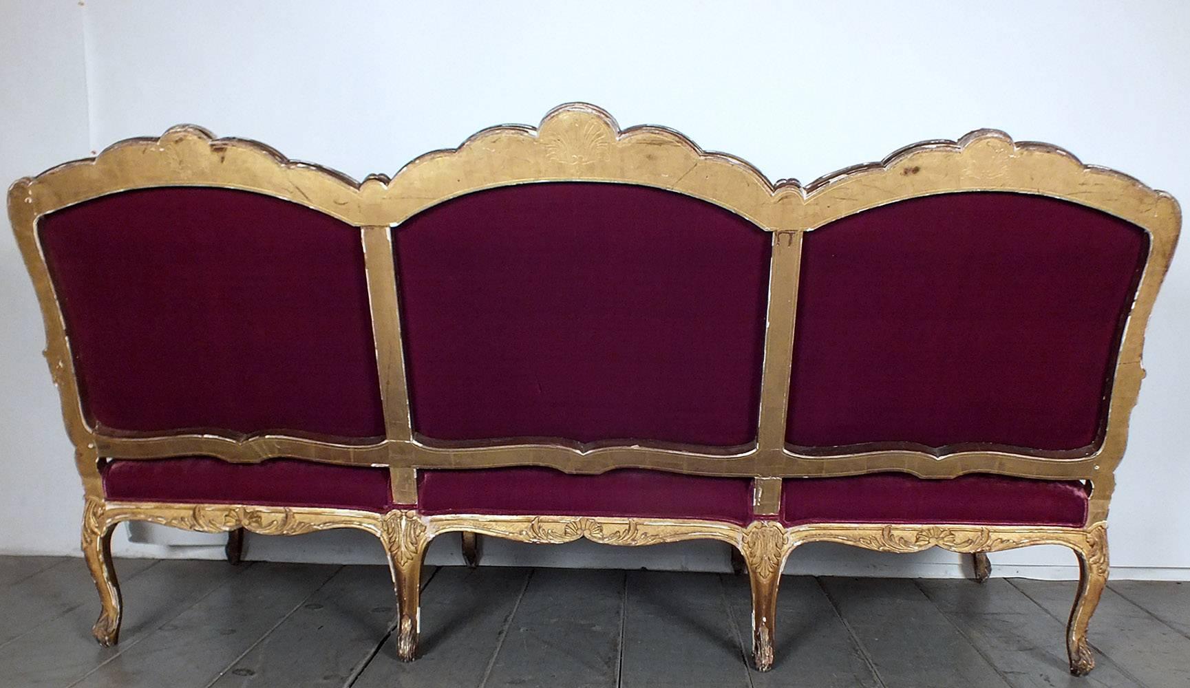 Antique Louis XV Gilt Sofa 3