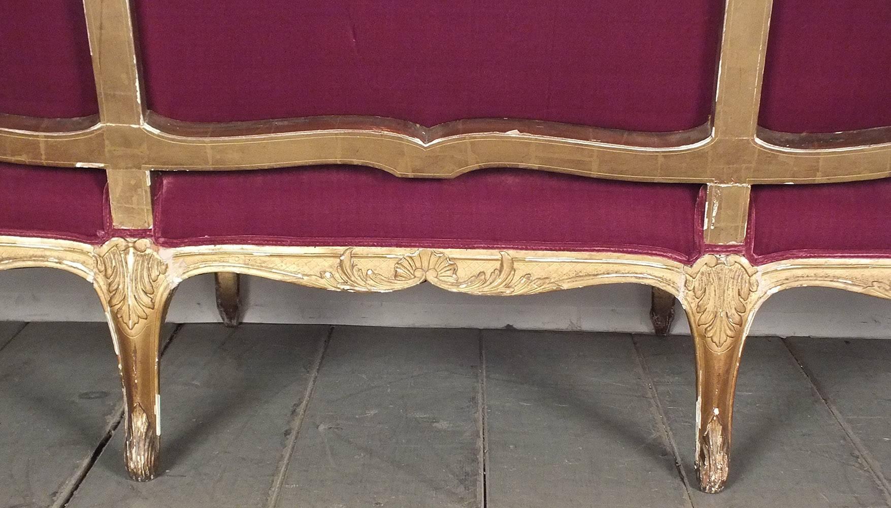 Antique Louis XV Gilt Sofa 4