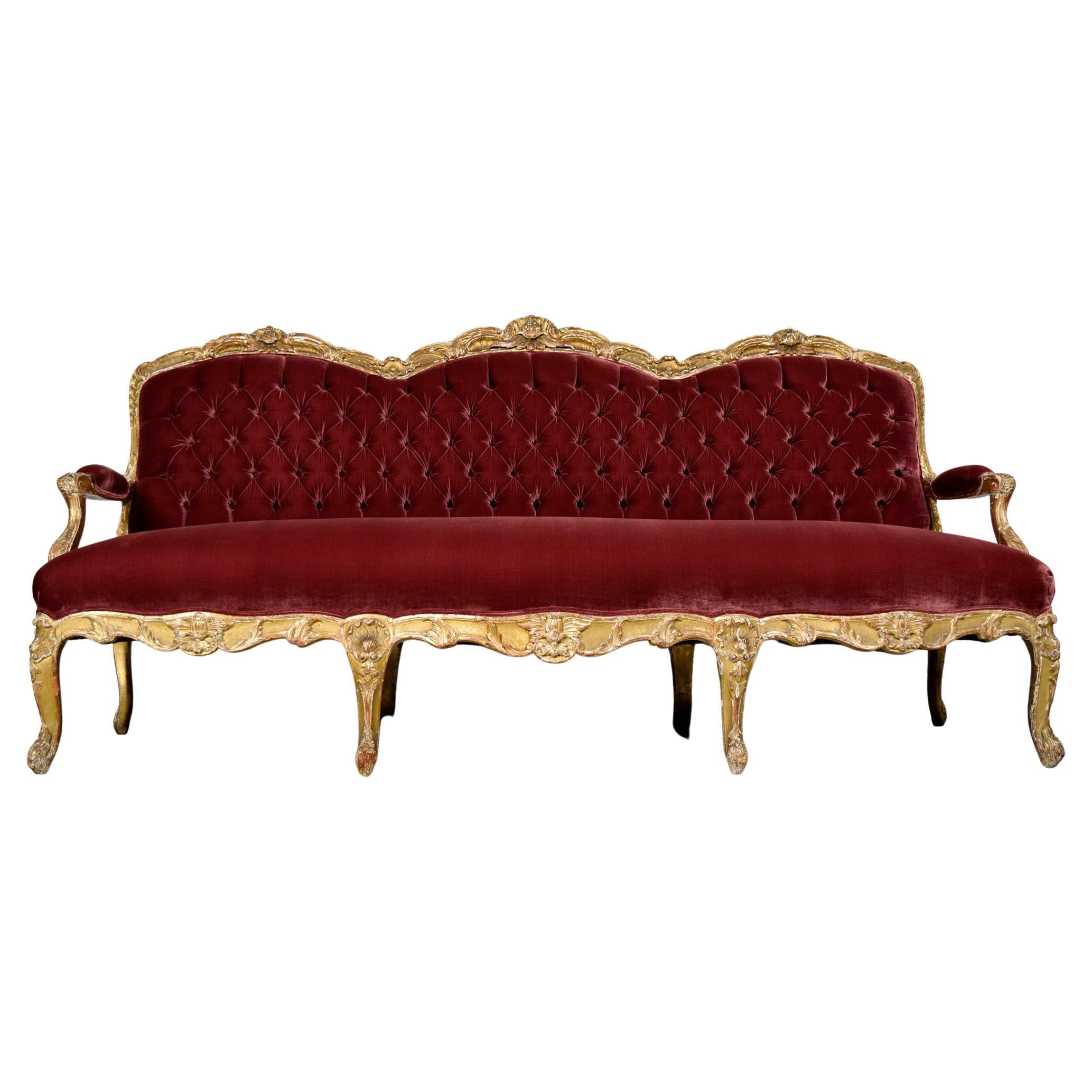 Antique Louis XV Gilt Sofa