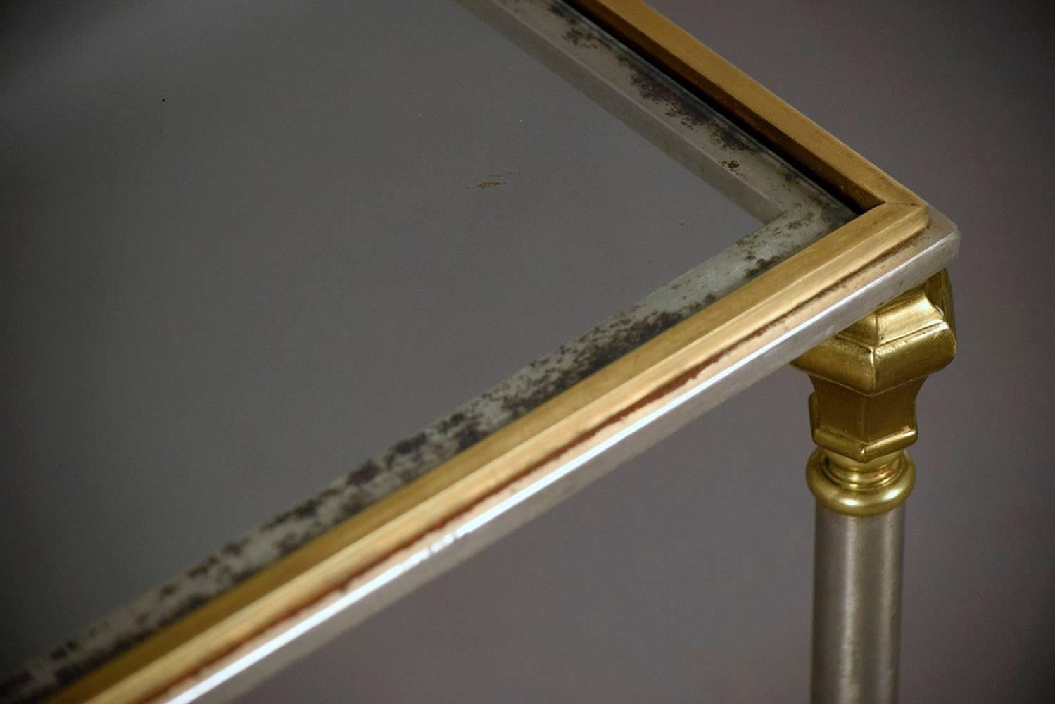 20th Century Maison Jansen Brass and Glass Coffee Table