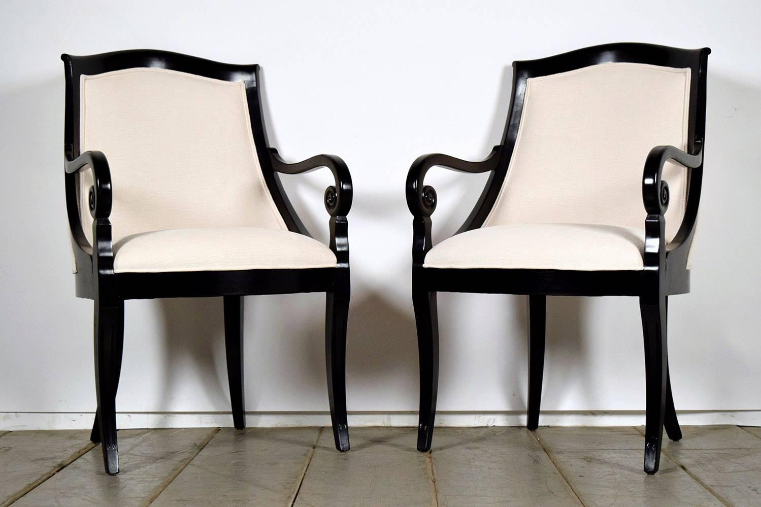 Pair of Vintage Hollywood Regency Armchairs In Excellent Condition In Los Angeles, CA