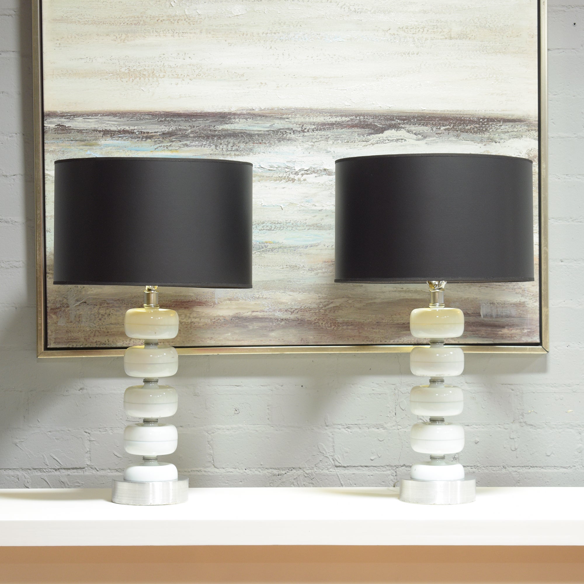 Mid-Century Modern Glass & Chrome Table Lamps: Timeless Elegance Illuminated For Sale