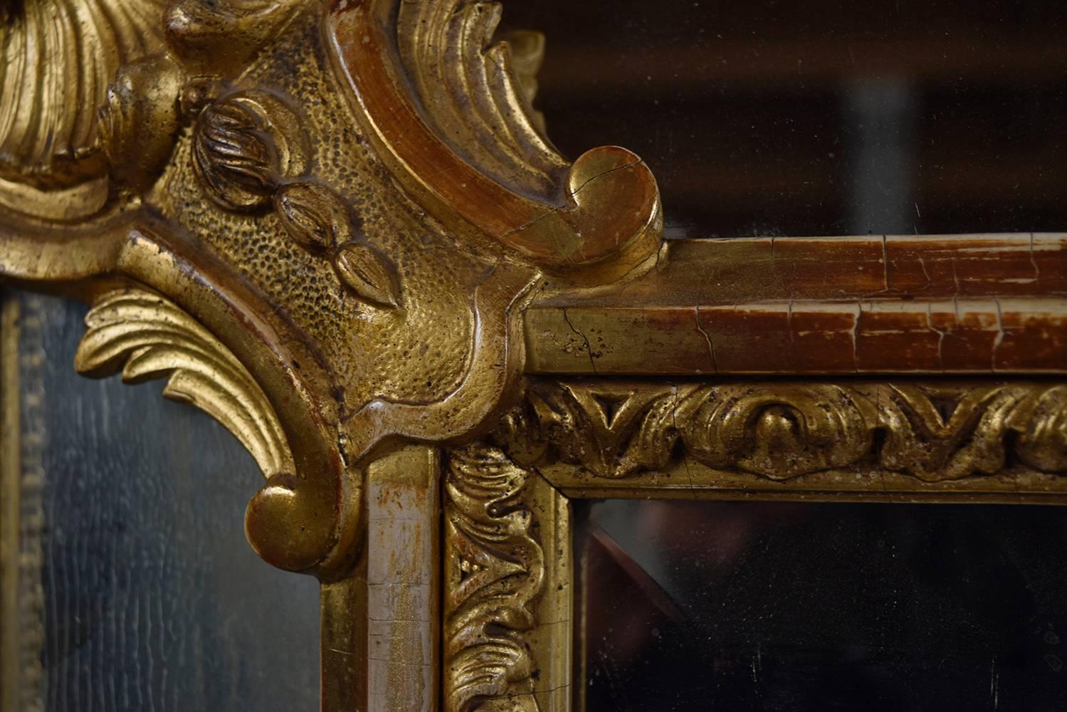19th Century French Louis XVI Giltwood Marginal Mirror 1