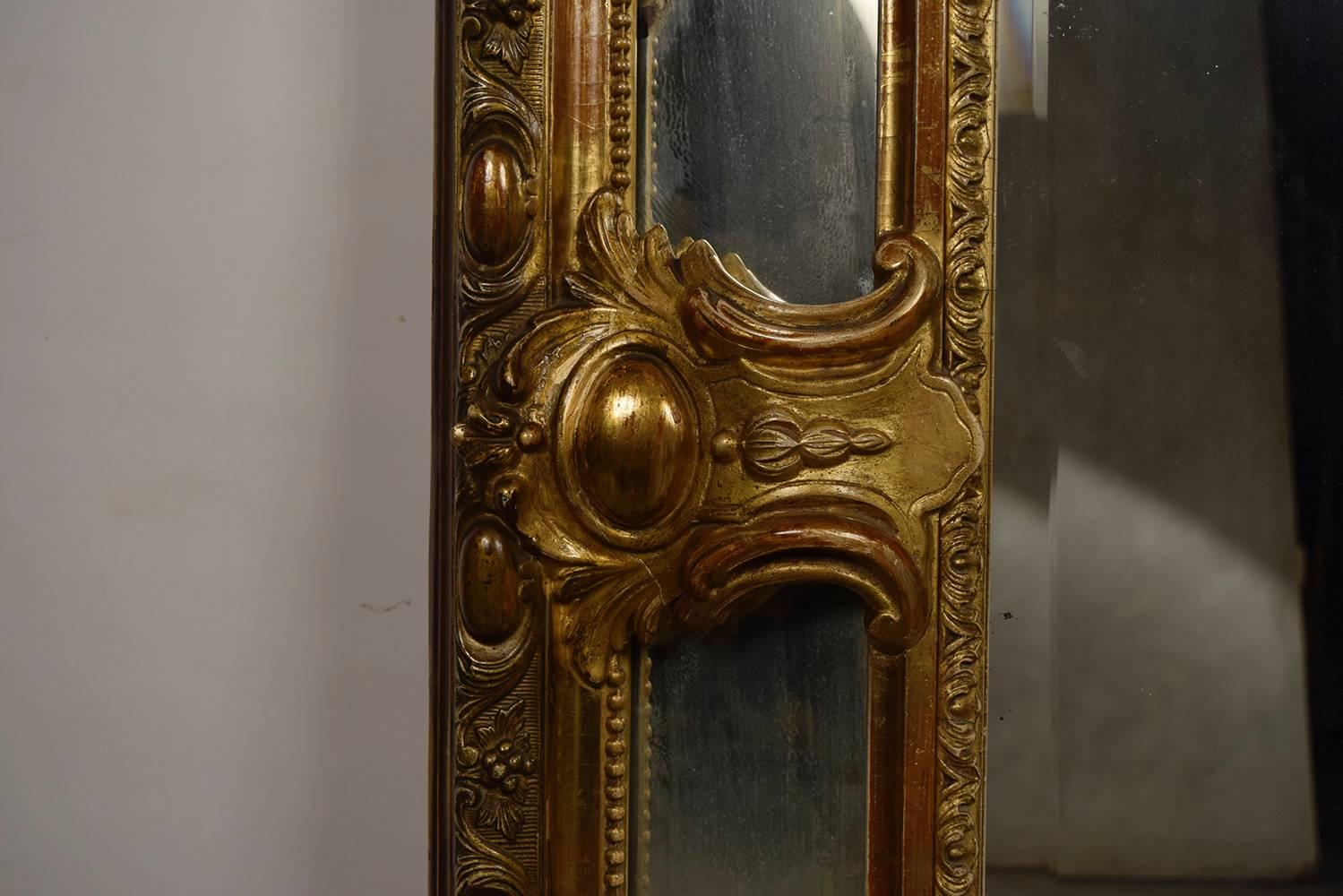 19th Century French Louis XVI Giltwood Marginal Mirror 2