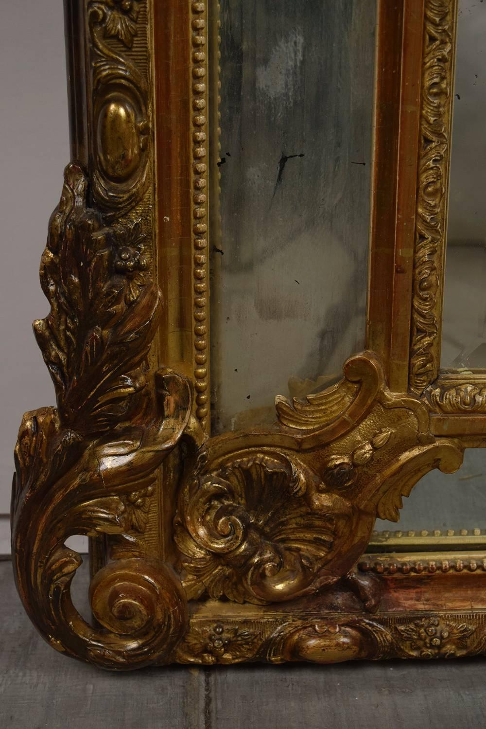 19th Century French Louis XVI Giltwood Marginal Mirror 3