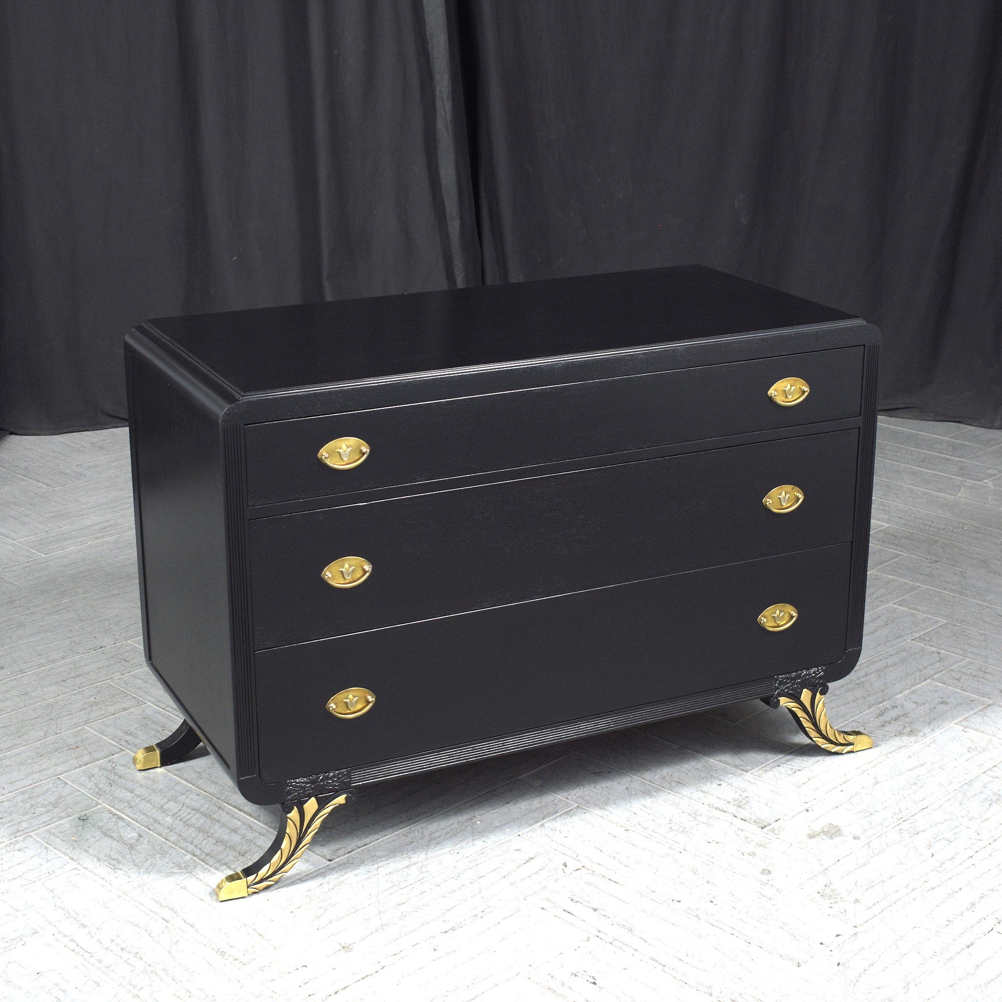 Antique Empire Ebonized Dresser: Timeless Craftsmanship Restored For Sale 4