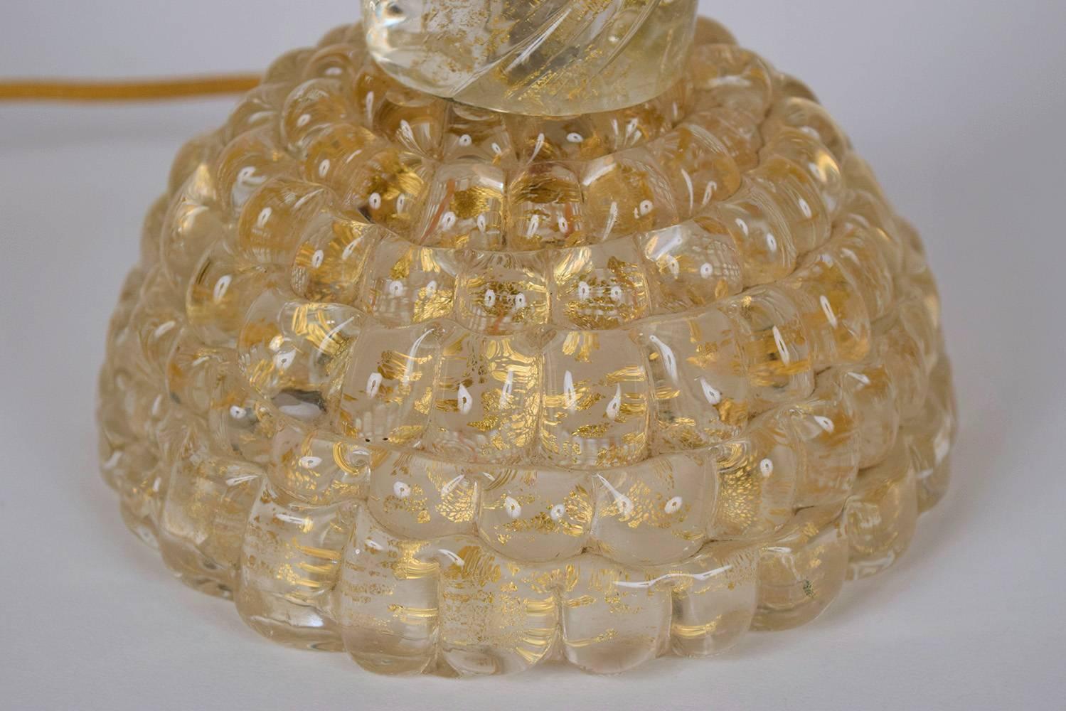 20th Century Pair of Murano Glass Table Lamps