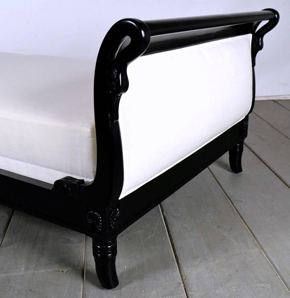 Linen French Ebonized Empire Daybed