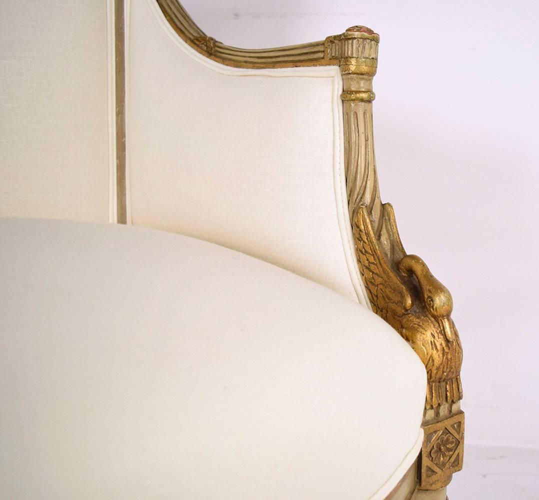 19th Century French Empire Painted/Gilt Sofa 3