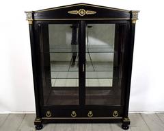 19th Century French Empire-style Ebonized Display Cabinet