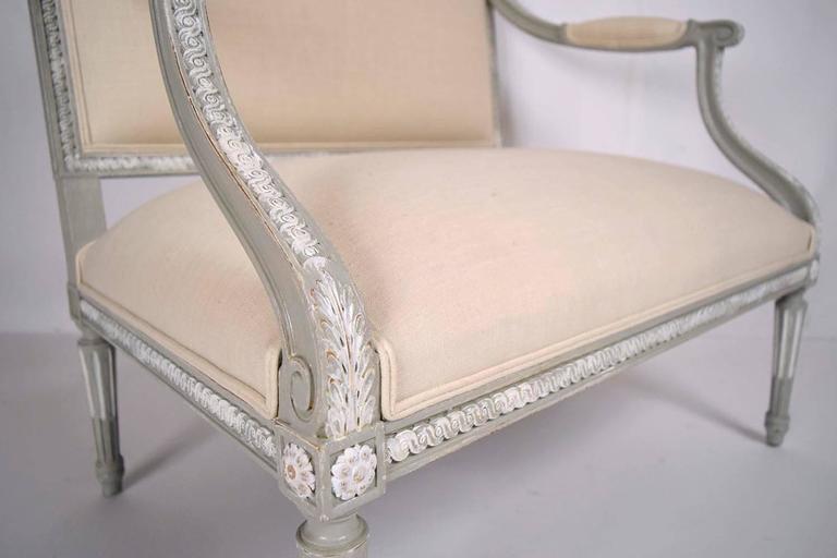 Pair of Antique French Louis XVI Wide Seat Arm Chairs at ...