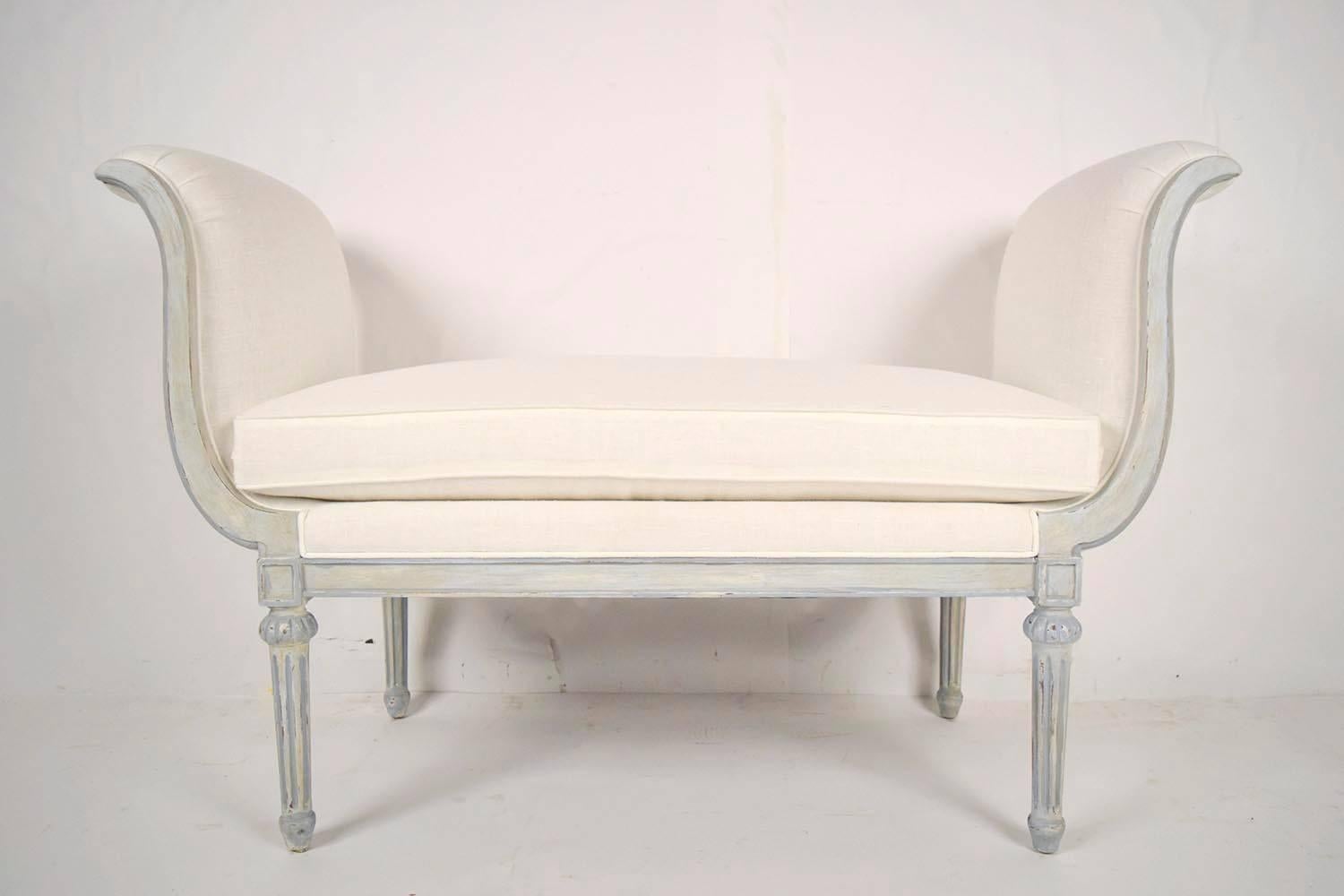 Carved Elegant French Louis XVI Style Bench