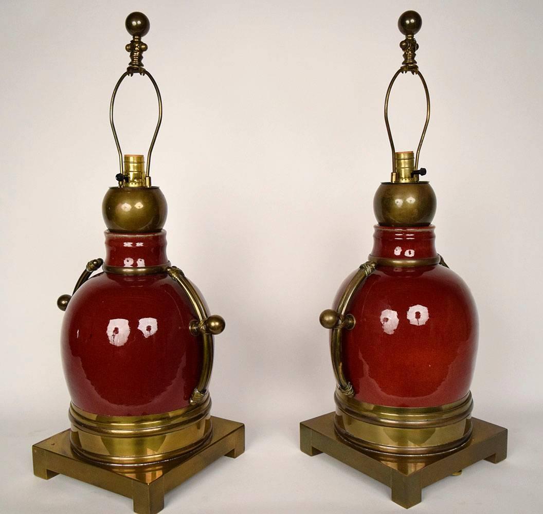 Pair of Chinese Nautical-style Table Lamps In Excellent Condition In Los Angeles, CA