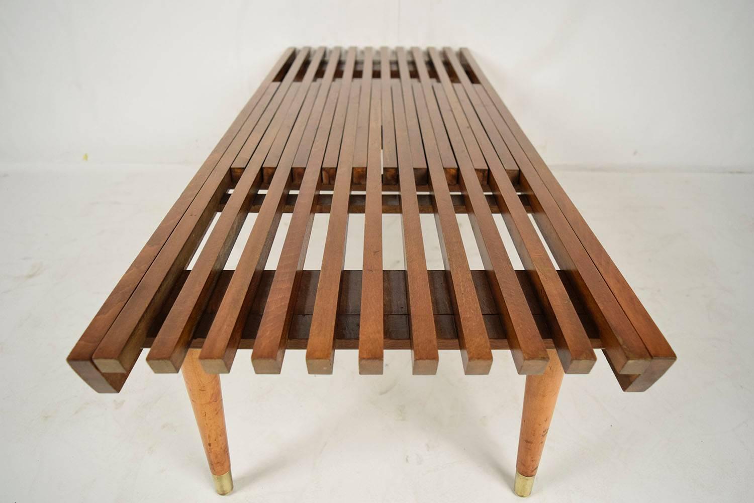 Mid-20th Century Mid-Century Danish Modern Slatted Bench