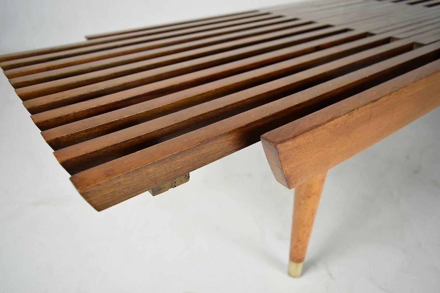 European Mid-Century Danish Modern Slatted Bench