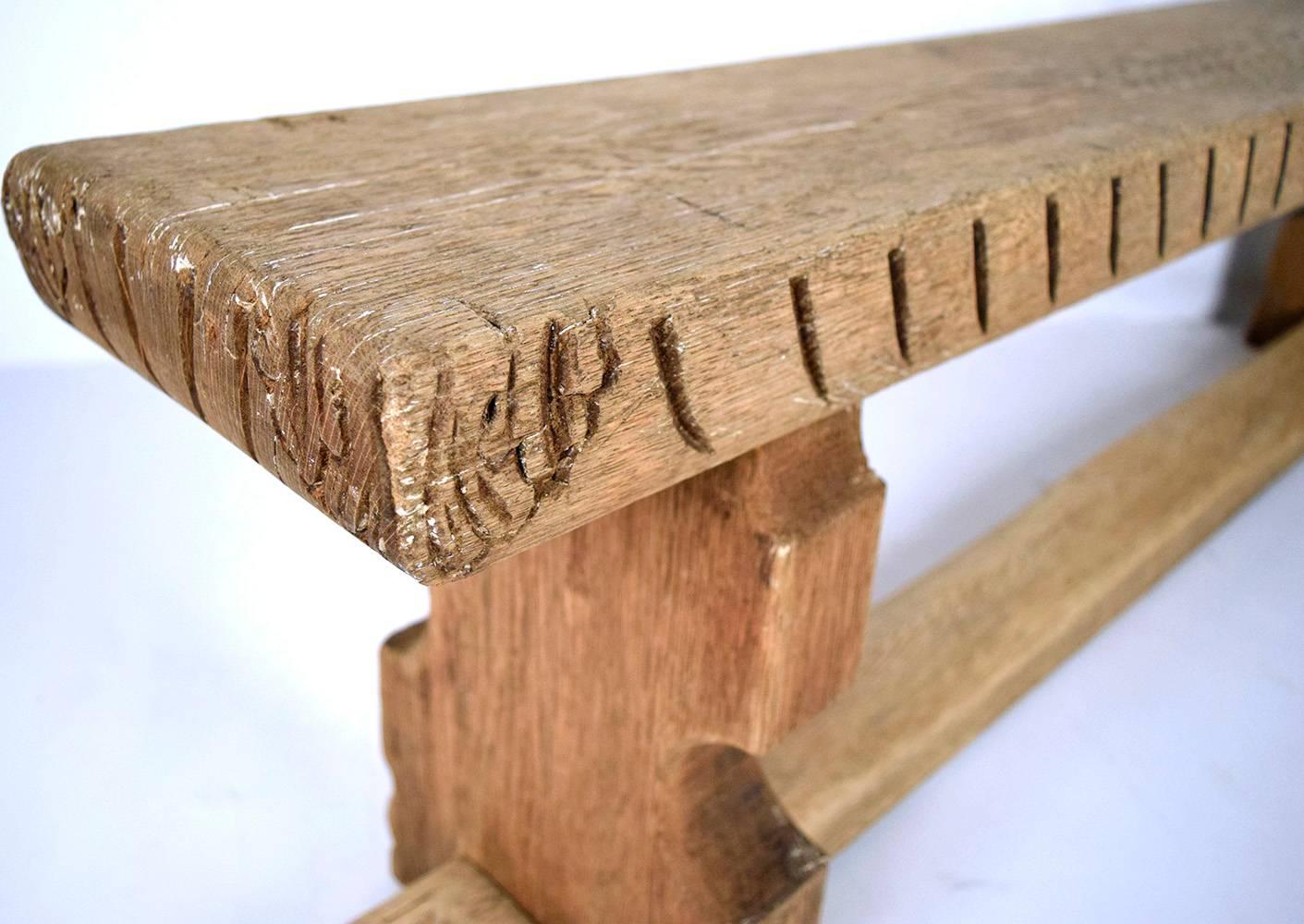 Other 19th Century English Bleached Oak Hall Bench