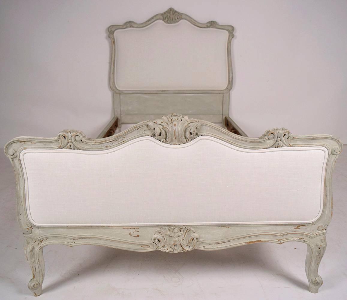 Carved Beautiful Pair of Antiques French Louis XV Beds