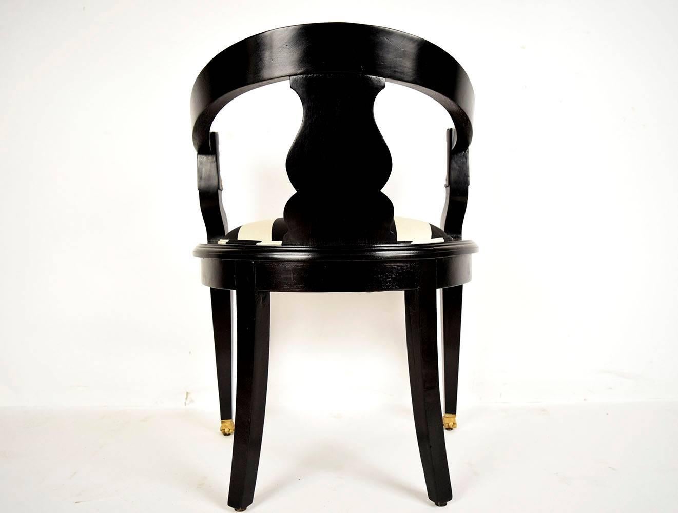 19th Century French Ebonized Empire Office Chair 4