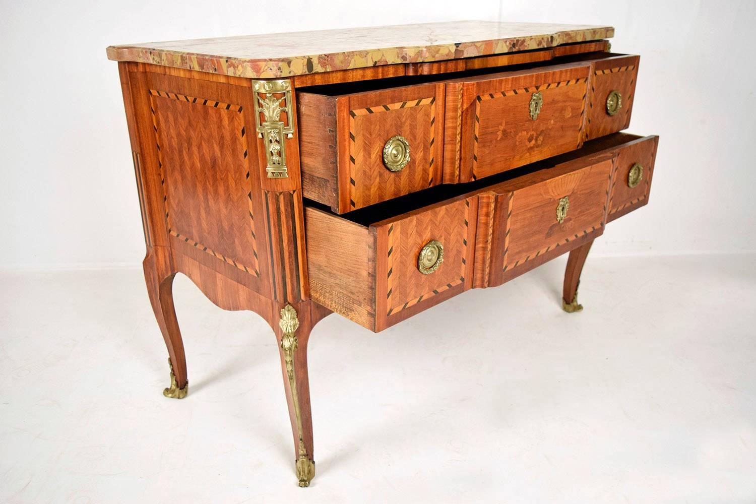 French, 19th Century Louis XVI Inlaid Chest of Drawers 1